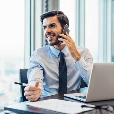 Image of a man on the phone